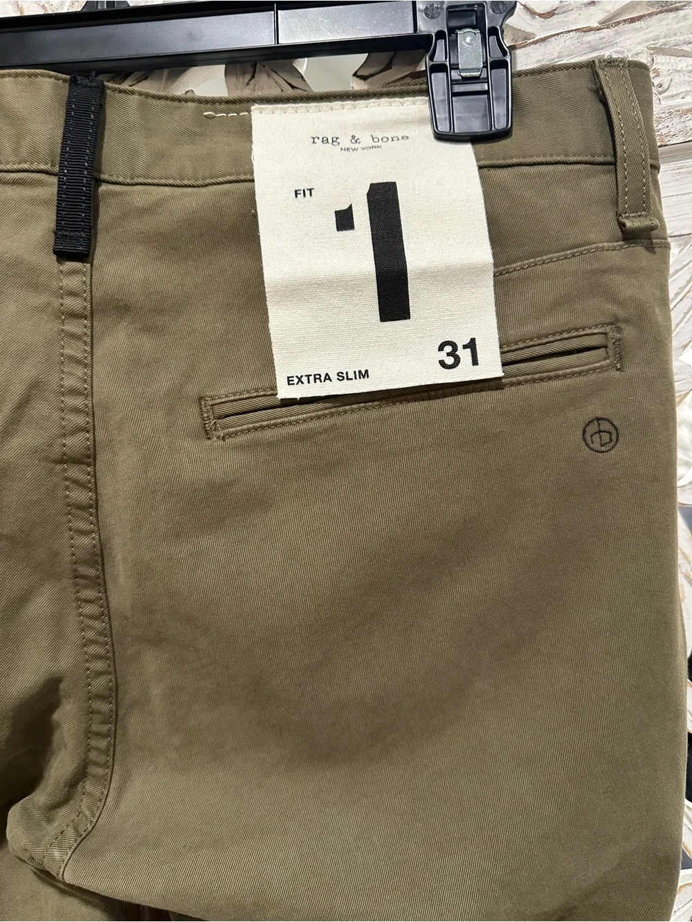 rag & bone Olive Green Extra Slim Chinos